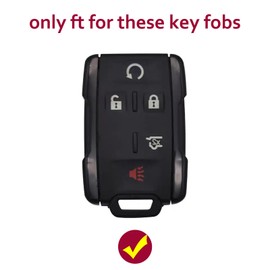 CHQLPBF 2pcs for GMC Key fob Cover with Keychain,Soft TPU Car Key Cover Case for GMC Yukon Sierra 1500 2500 3500 Chevy Silverado Suburban Tahoe (black white)