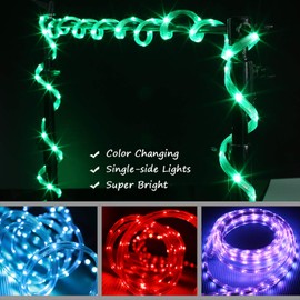 Areful LED Rope Lights, 16.4ft Flat Flexible RGB Strip Light, Color Changing, Waterproof for Indoor Outdoor Use, Connectable Decorative Lighting, 8 Colors and Multiple Modes