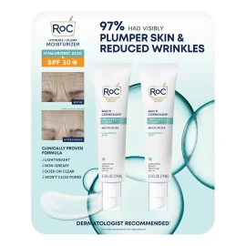 Roc Crema Hidratante Con Ácido Hialurónico Con Fps 30 2 Pzas