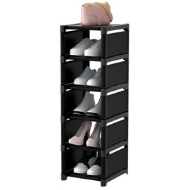 XXXAXXX 6-Tier Shoe Rack Shoe Organizer, Adjustable Rack Sturdy Easy to Assemble Narrow Shoe Shelf for Closet Entryway Hallway Balcony