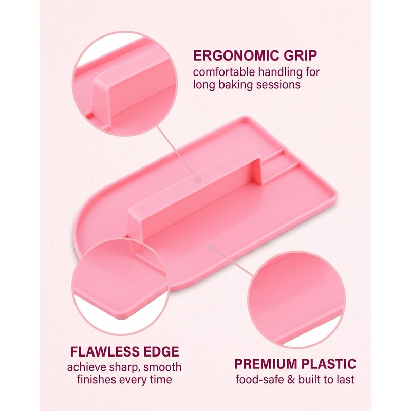 RAVNIX Lisciatore Smoother per Torte 2 Pezzi Rosa e Blu,