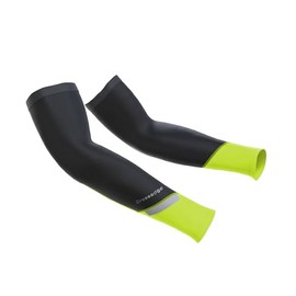Crossedge Men’s Arm Warmer Anti Slip Arm Sleeves Light Weight For Cycling and Bike Warmers. (Black/Yellow, L/XL)