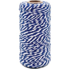 Bakers Twine String Royal Blue and White 328 Feet Soft Cotton Butcher Twine String for Gift Wrapping DIY Crafts Cooking Home Decoration String Art Gardening