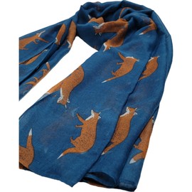 GFM Fox Foxes Animal Scarf FXM-01-TNL Teal 42, FXM-01-TNL Teal