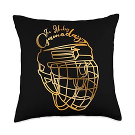 Athletic Hockey Ice Rink Team Sports Ice Gameday Sports Player Helmet Hockey Throw Pillow, 18x18, Multicolor