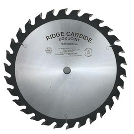 Ridge Carbide 10" 30T Box Joint Rip Table Saw Blade, Straight Top Grind (STR),+20° Hook, 5/8" Bore, Plate Thickness 0.094", Full Kerf (0.125") for Cutting Wood and Sheet Goods