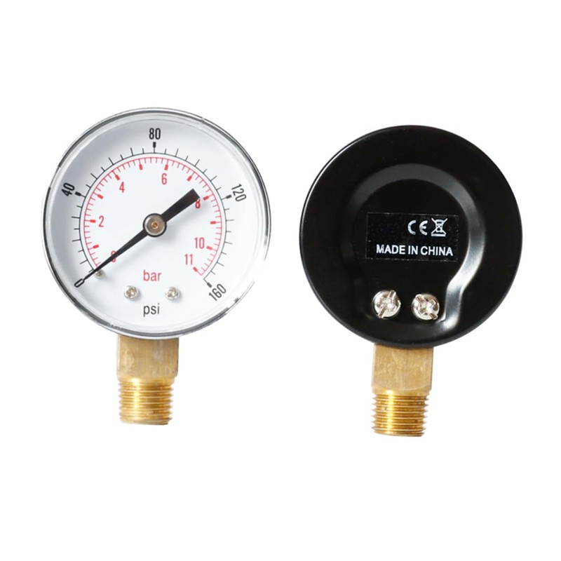 TEHAUX 2pcs 0-160 Psi Air Pressure Gauge for Air Compressor