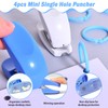 TEXIJUSO 4pcs Hole Punch, Mini Single Hole Puncher, 6mm 1/4inch