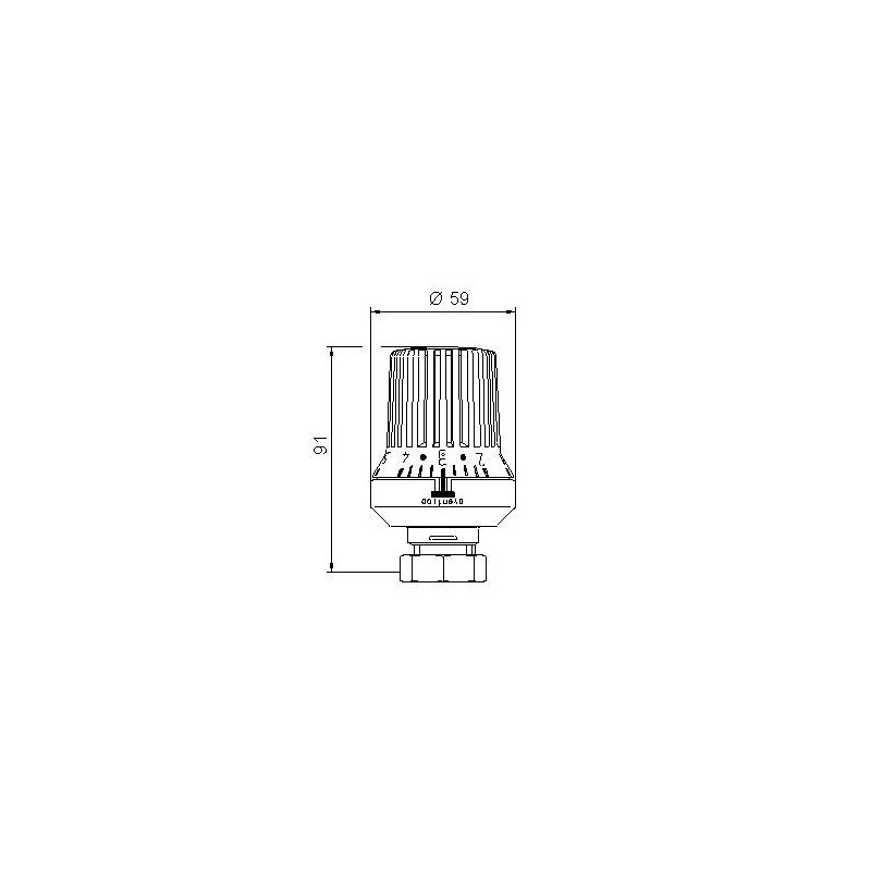 Oventrop Uni XH/Thermostat, White, OH. Zero setting 30 x 1.5