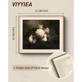 VIYYIEA Framed Wall Art for Living Room, Natural Canvas Prints, Vintage Home Decor, Flowers Painting Picture, Bathroom Wall Decor Gifts for Friends or Family - 12L x 10W