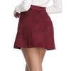 Fuinloth Women's Faux Suede Skirt Button Closure A-Line High Wasit