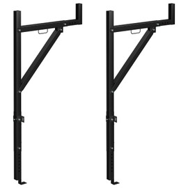 EliteEdge Ladder Rack for Pickup Load 250 lbs,44.5-49.5" Adjustable Height, 19"-34 "Retractable Width Steel Ladder Rack for Truck,Ladder Stand,for Kayak, Surfboard, Construction Wood, Ladder