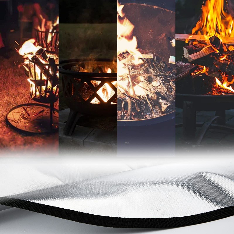 AIEX 24 Inch Round Ember Fire Pit Mat, Fire Resistant