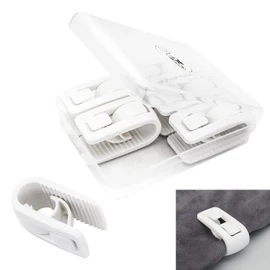 6 Piece Comforter Clips, Lightweight, Compact, Anti-Slip, Won't Damage Your Comforter, Blanket, Plastic, Pink, 1 Case, 6 Pcs/Pack (White)
