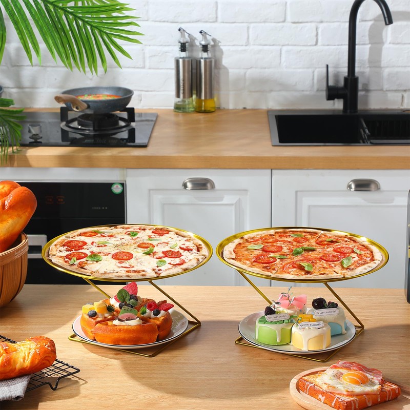 Yiyiring 12 Pcs Pizza Stand Set: 4 Metal Stands, 4