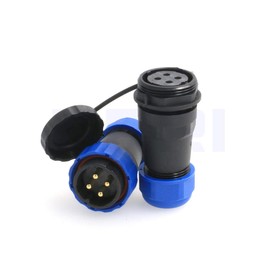 DRRI in-line HE29 4pin 28mm Waterproof Circular Aviation Connector Industrial Threaded Plastic Connector Male Plug Female Socket (4 pin)