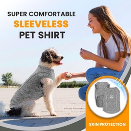 PETCARE Dog Shirt Sun Protection Quick Dry Reflective Soft Stretchy Dog T-Shirts Sleeveless Vest Dogs Clothes for Small Medium Dogs Cats Puppy Chihuahua Yorkie Dachshund French Bulldog Pet Outfit