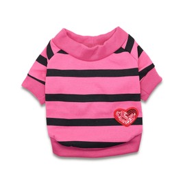 Dog Jumpers Striped T Shirts for Dogs Sweatshirt Pet Clothes Small Dog Sweater, Medium, Rose