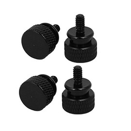Sourcingmap Computer PC Case 6#-32 Fully Threaded Knurled Thumb Screws Black 4pcs