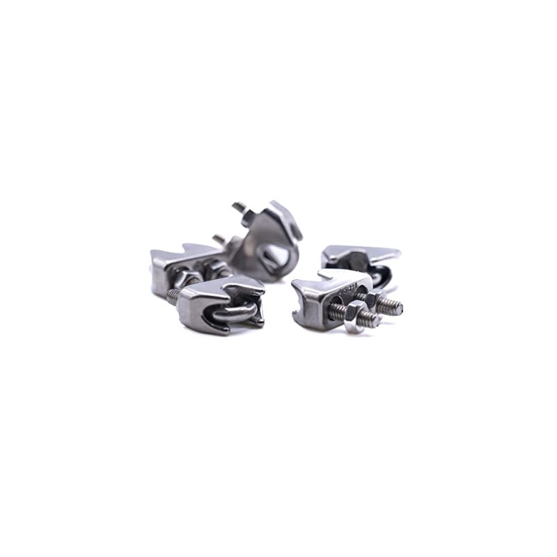 Stainless steel wire rope clamp grip bulldog clip marine grade