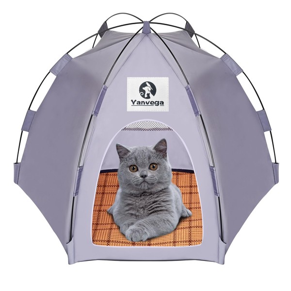Yanvega Cat Cave Outdoor Cat Tent Pet Supplies, Gray cat