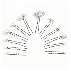 HUIKKJP Pearl Hairpins, Set of 12, Large and Large Beads Mix, Suitable for Kimonos, Weddings, Graduations, Coming-of-age Ceremonies, Photography Styling, Everyday Use, Stylish Hair Ornament, Includes