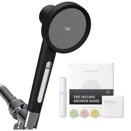 SecondShower Filtered Shower Head with Handheld for Hard Water - NSF Certified 99.9% Chlorine Removal, High Pressure, Korean Vitamin C Filter for Soft Skin & Hair (Matte Black)