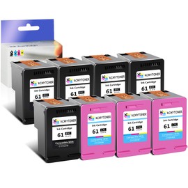 KCMYTONER 61XL Remanufactured Ink Cartridge Replacement for HP 61 XL Compatible with Envy 4500 5335 OfficeJet 2624 4634 DeskJet 1015 2050 Printer (4 Black, 4 Tri-Color)