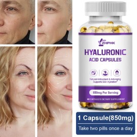 ZHPHK Hyaluronic Acid 850mg Capsules For Joint and Skin Health with Vitamin C Biotin