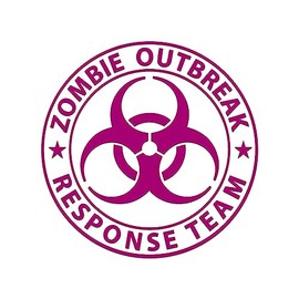 Zombie Outbreak Response Team Sticker Vinyl Decal Notebook Car Window Laptop 5" x 5" (Hot Pink)