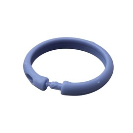 2 Pack 24 Piece Plastic Basic Locking Oval Hook Easy Gliding Shower Curtain Rings (Blue)