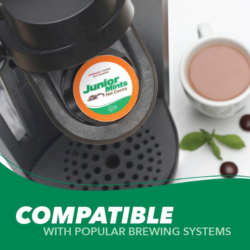 Junior Mints Chocolate Mint Flavored Hot Chocolate Pods, Compatible with