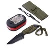 3-Piece Outdoor Survival Tool Kit, 7-Inch Fixed Blade Knife, Fire
