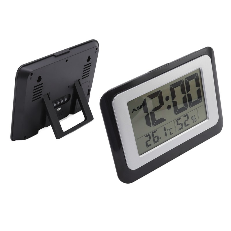 Digital Clock Large Display Blue Backlight Temperature Humidity Function Wall