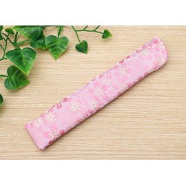 Matsumi Kogei Folding Fan Holder, 8.7 inches (22 cm), Gold Brocade, Purple