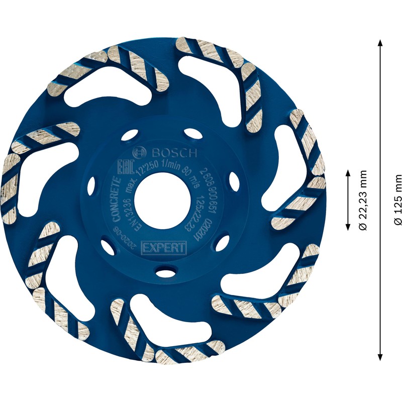 Bosch 1 x Expert Concrete Diamond Cup Wheels (for Concrete,