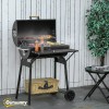 30-Inch Portable Charcoal Barbecue Grill with Wheels for Outdoor Camping