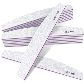 15 limas de uñas profesionales, grano 100/180 de doble cara, tableros de esmeril reutilizables para uñas naturales/acrílicas, salón y uso doméstico (g