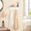 SONGMICS Entryway Hanging Coat Rack, Wall-Mounted Wooden Shelf, with 4