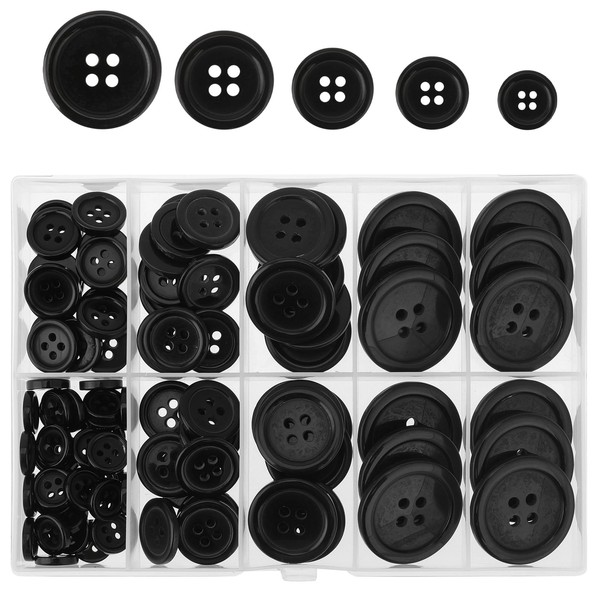 100Pcs Resin Sewing Buttons Premium 4-Hole Craft Buttons Eco-Friendly Round