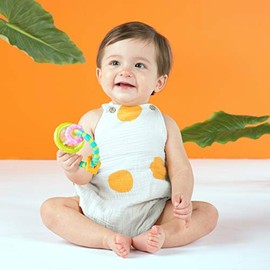 Bright Starts Grab & Spin Sonajero para Bebé y Juguete Mordedor sin BPA, a partir de 3 meses