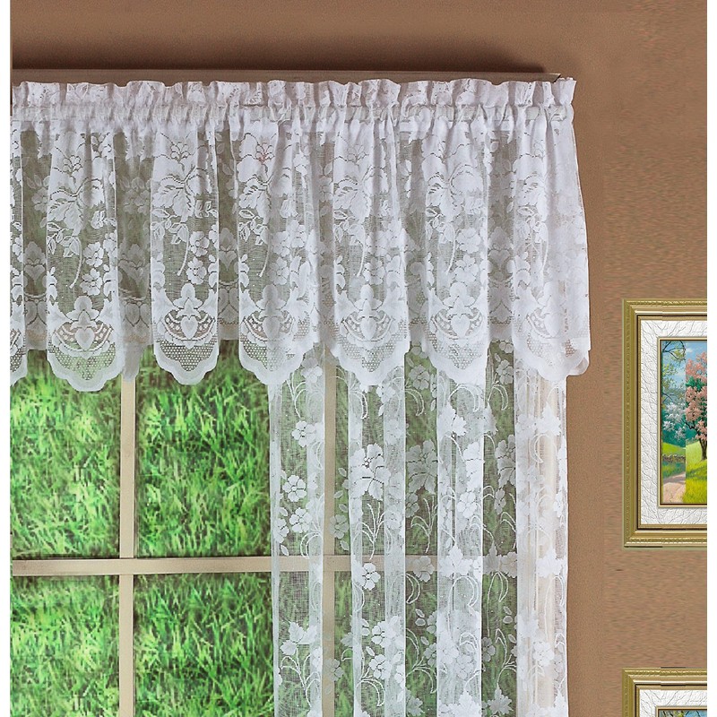 Today's Curtain Floral Vine Lace Panel 72", White, 60W x