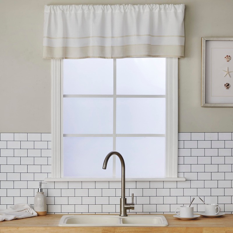 SKL Home Carrick Stripe Valance, 56x13, Natural