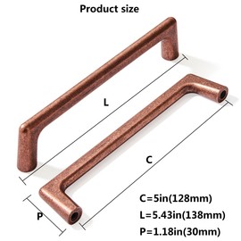 khtumeware 10 Pack 5"(128mm) Vintage Drawer Pulls Antique Copper Cabinet Pulls Kitchen Hardware Cabinet Handles Drawer Handles Knobs.