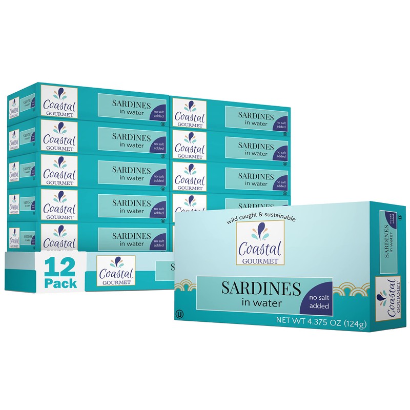 Coastal Gourmet Sardines in Water- No Salt Added 4.375 oz.