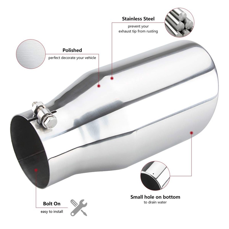 LCGP 4" inlet Diesle Exhaust Tip, 6" outlet, 12" Long