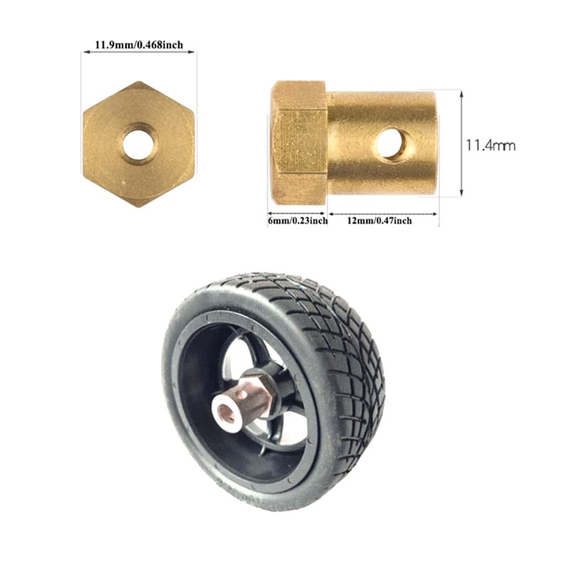 Pack of 10 6 mm Brass Hexagonal Shaft Coupling Motor