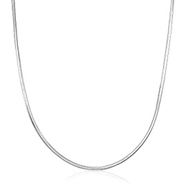 BQfife 925 Sterling Silver Snake Chain Necklace Pendant Adjustable Snake Lovely Chain Necklace Hypoallergenic Gift For Women (18)