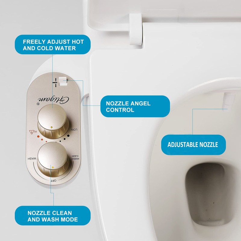 GLIGAM Bidet Attachment for Toilet Warm Water, Ultra-Slim Bidet Hot