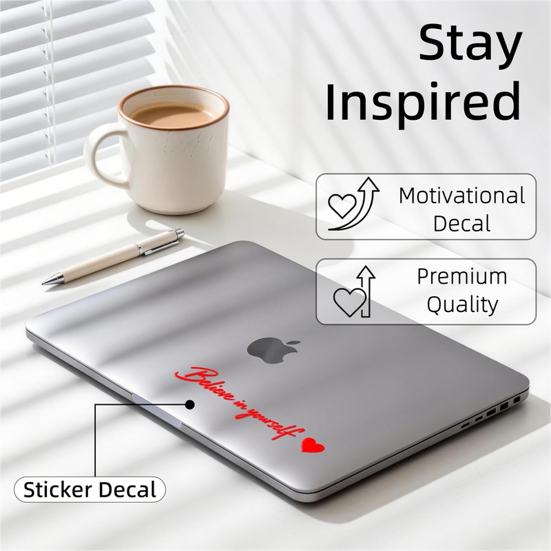 5 pcs “Believe in Yourself” Rearview Mirror Stickers,Automotive Vinyl Vanity